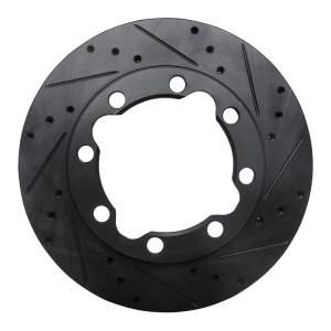 Chevrolet Suburban Brake Rotor (1) - Front Right - R1 Concepts - Drilled & Slotted - Black - `88-`00
